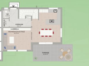 Plan Erdgeschoss von Algenweg 40 Haus 2