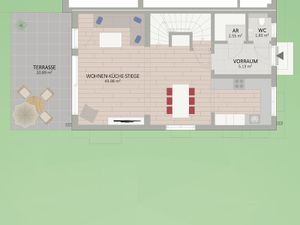 Plan Erdgeschoss von Eibischweg 44 Haus 2