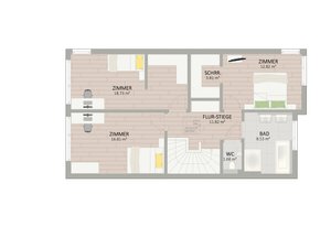 Plan Obergeschoss von Rügenau 6A Haus 1