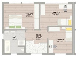 Plan Obergeschoss von Rittersporngasse 7-9 Haus 4