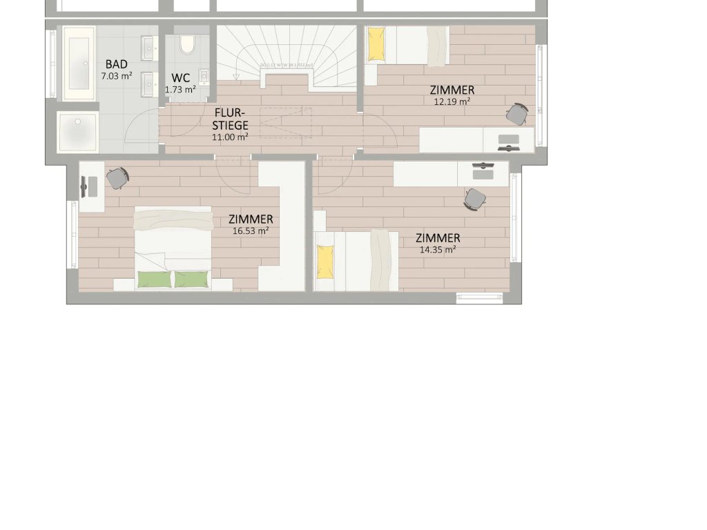 Plan Obergeschoss von Ispergasse 45