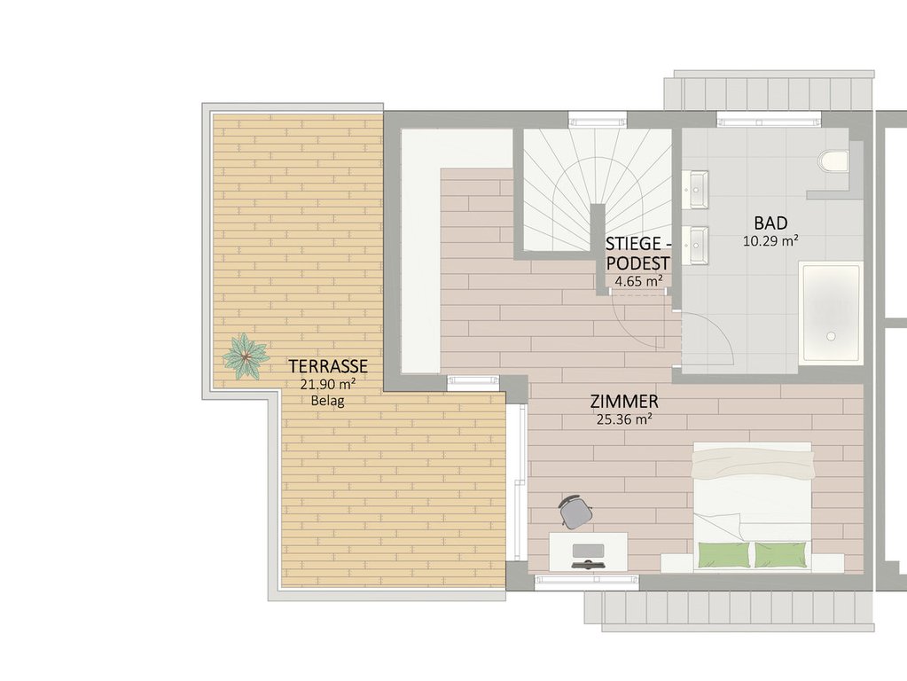 Plan Dachgeschoss von Dumreichergasse 104 Haus 2