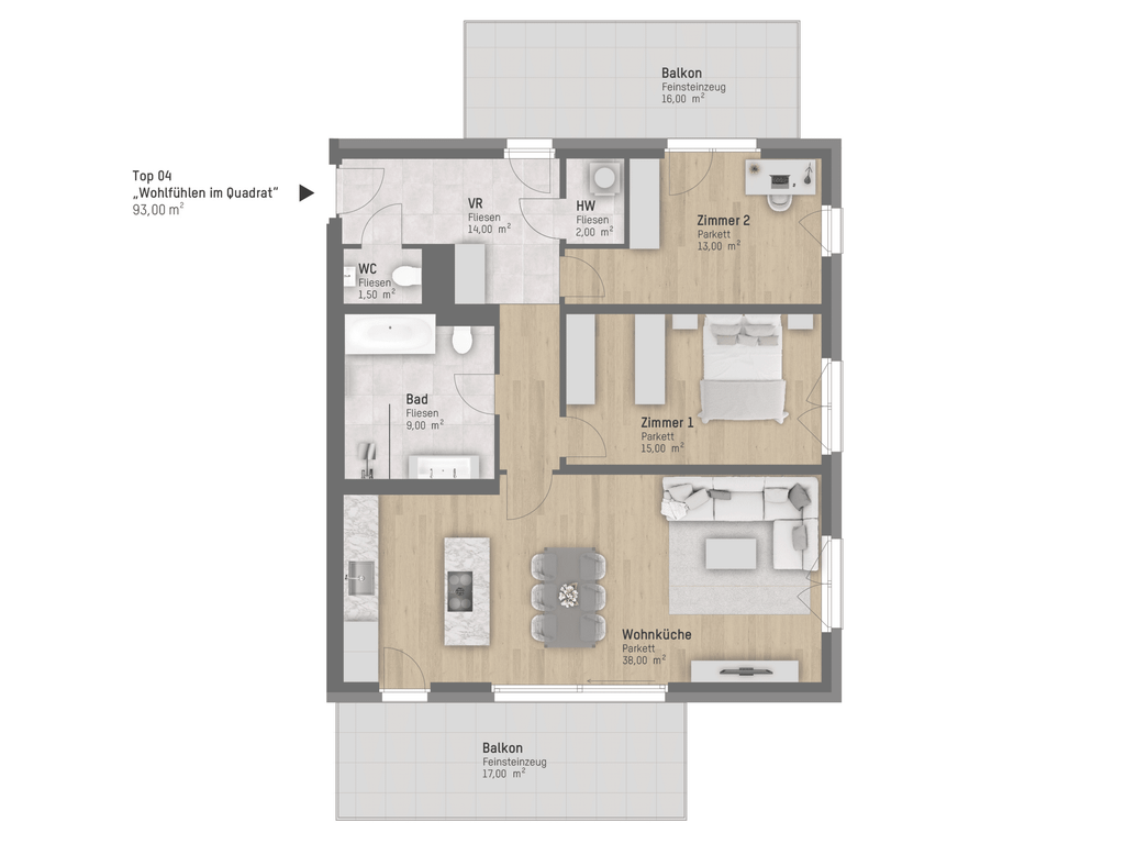 Wohnungsplan von Rieglgasse 1 Top 4