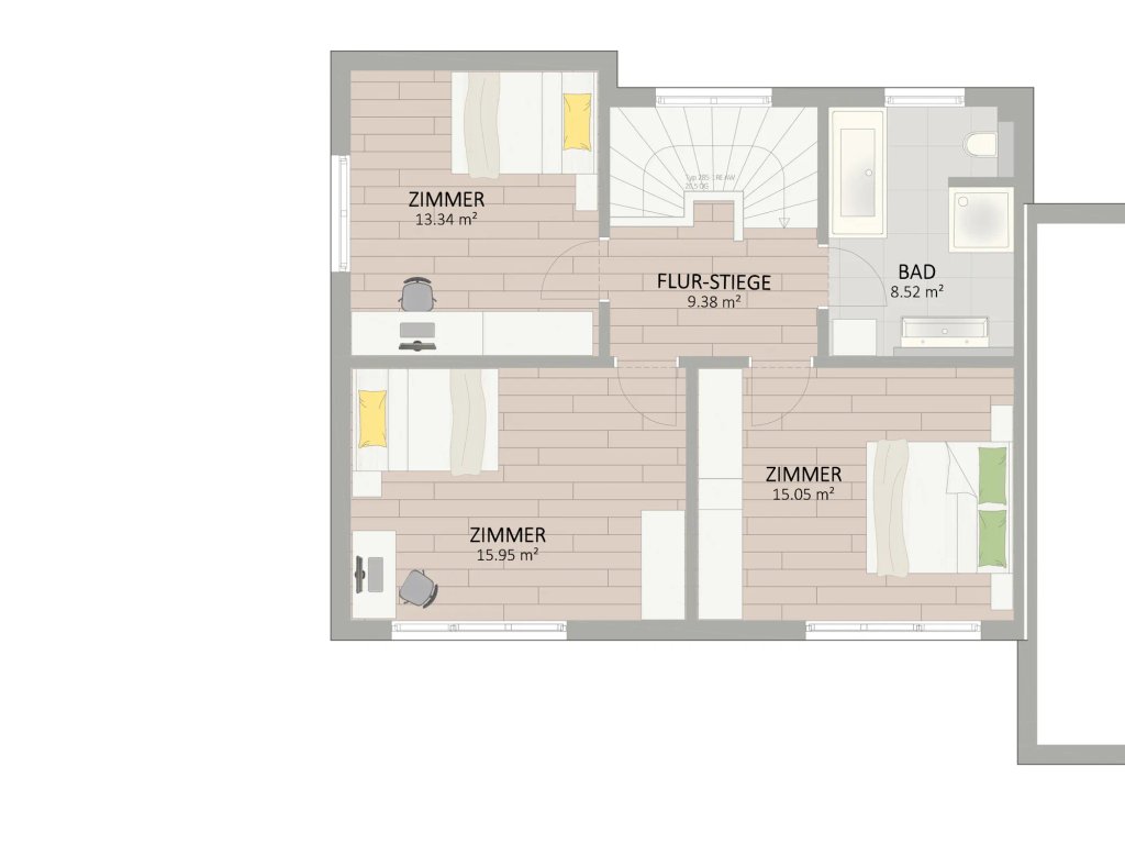 Plan Obergeschoss von Audorfgasse 15