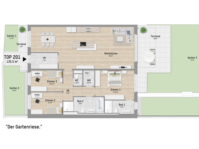 Wohnungsplan von Lobaugasse 25 Top 2.01