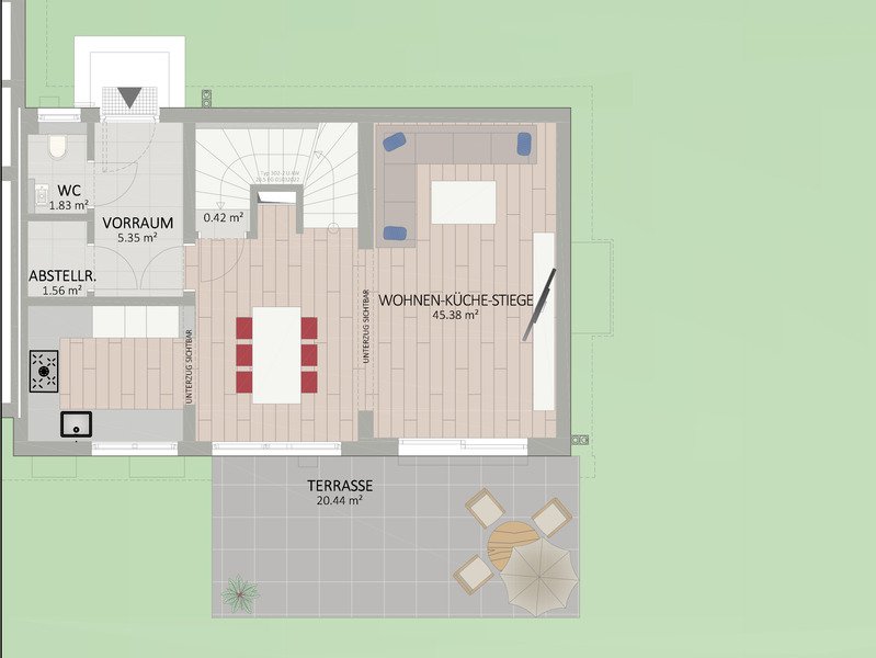 Plan Erdgeschoss von Möllplatz 6 Haus 3