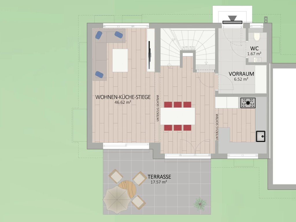 Plan Erdgeschoss von Audorfgasse 15