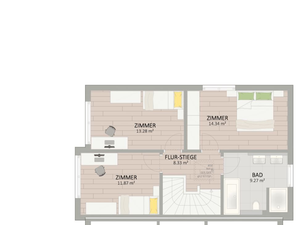 Plan Obergeschoss von Arztgasse 52 Haus 4