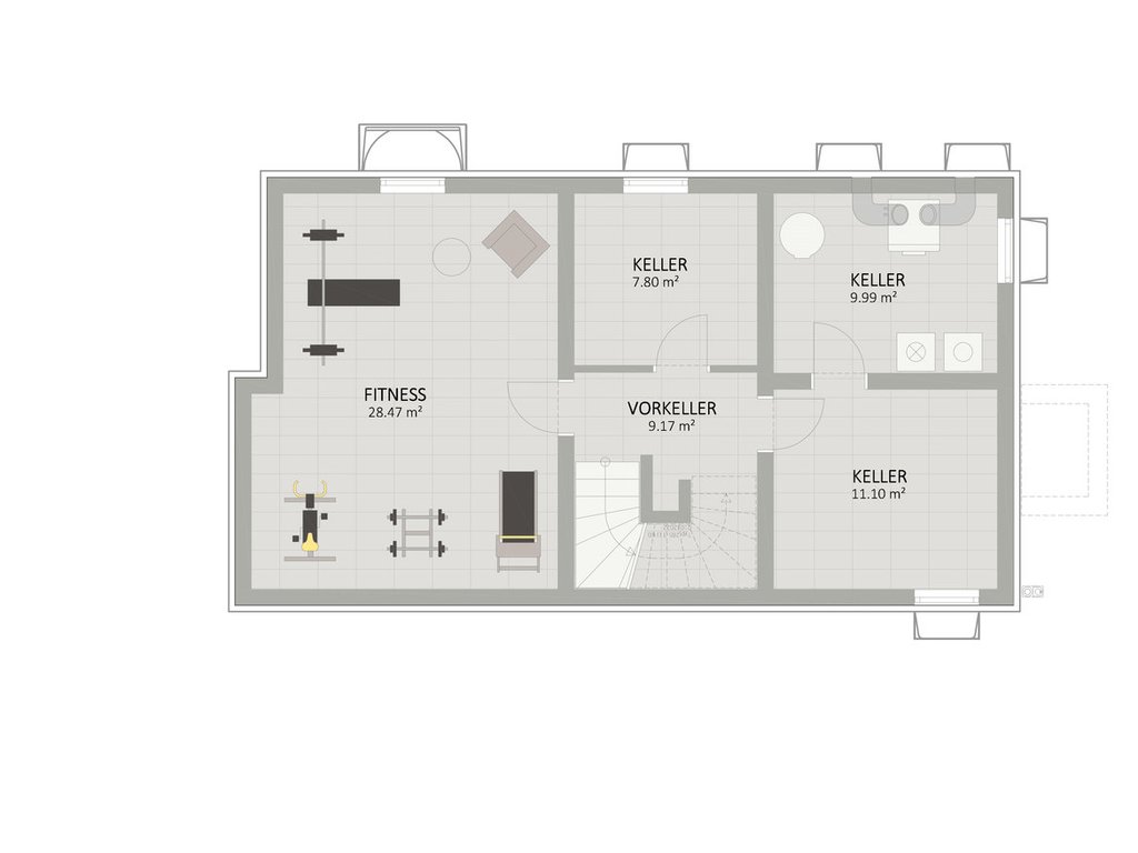 Plan Keller von Rügenau 6A Haus 1