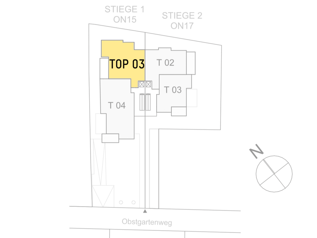 Lageplan von Obstgartenweg 15-17 Top 1.03