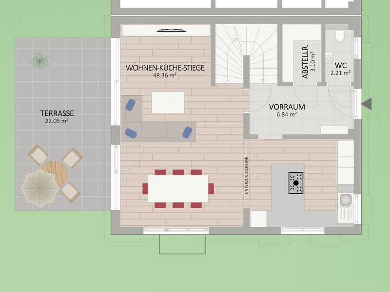 Plan Erdgeschoss von Korsenweg 18