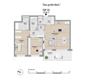 Wohnungsplan von Pastorstraße 28 Top 32