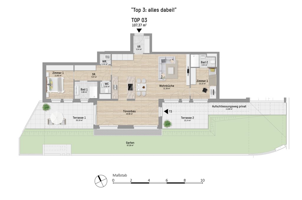 Wohnungsplan von Panethgasse 39 Top 3