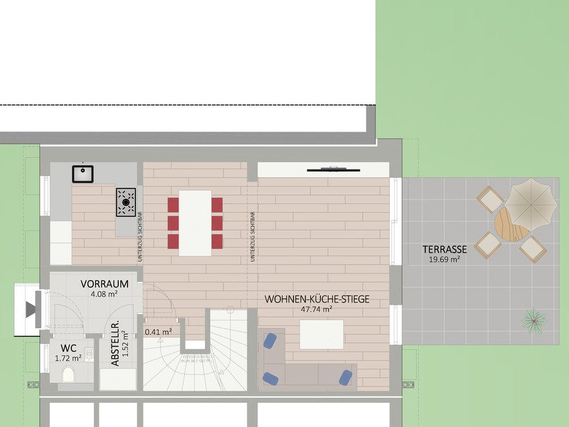 Plan Erdgeschoss von Spargelfeldstraße 202 Haus 3