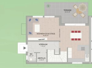 Plan Erdgeschoss von Rittersporngasse 7-9 Haus 4