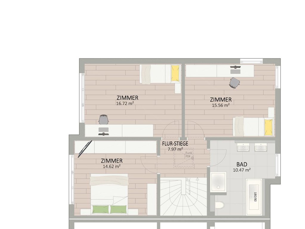 Plan Obergeschoss von Königsteingasse 2