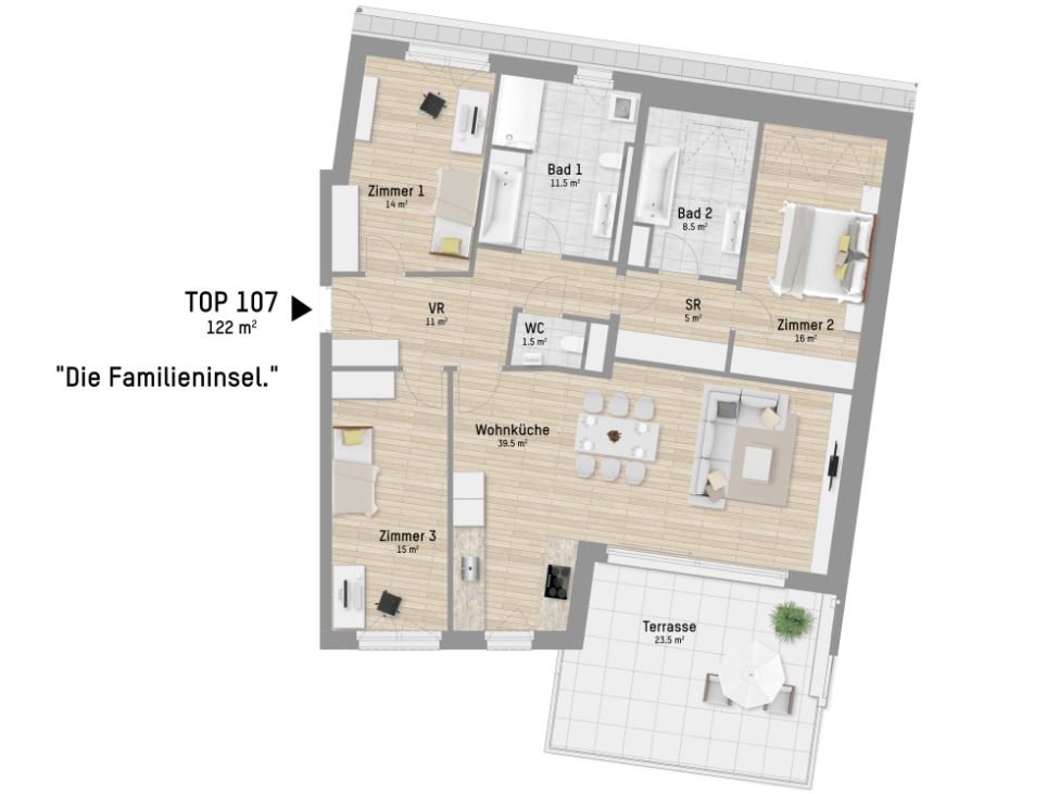 Wohnungsplan von Lobaugasse 25 Top 1.07
