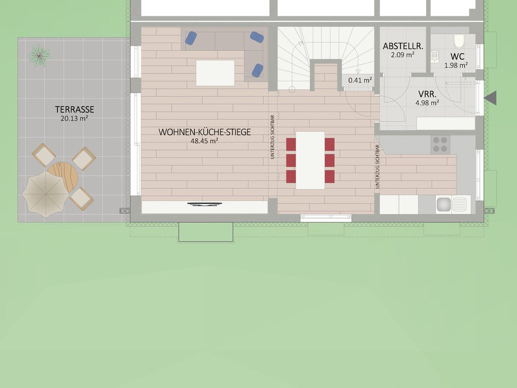 Plan Erdgeschoss von Rittersporngasse 7-9 Haus 1