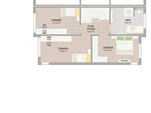 Plan Obergeschoss von Rittersporngasse 7-9 Haus 1