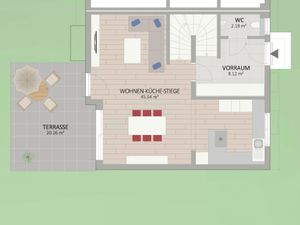 Plan Erdgeschoss von Unterfeldweg 12 Haus 1