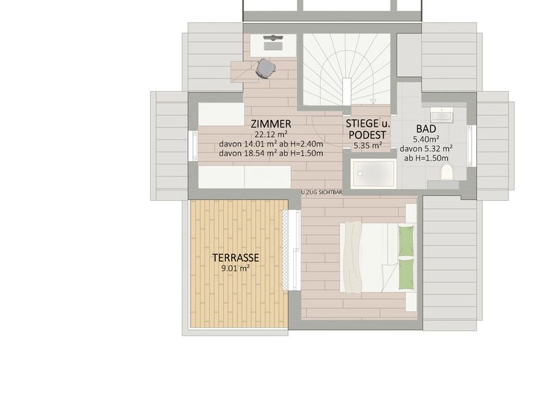 Plan Dachgeschoss von Korsenweg 18