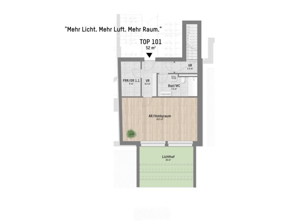 Wohnungsplan von Obstgartenweg 15-17 Top 1.01
