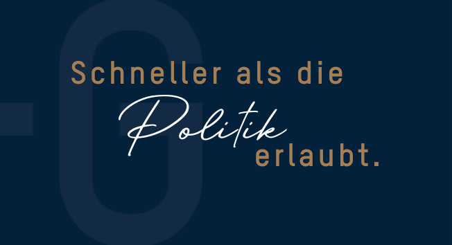 Grafik zu einer Werbeaktion "Schneller als die Politik erlaubt"