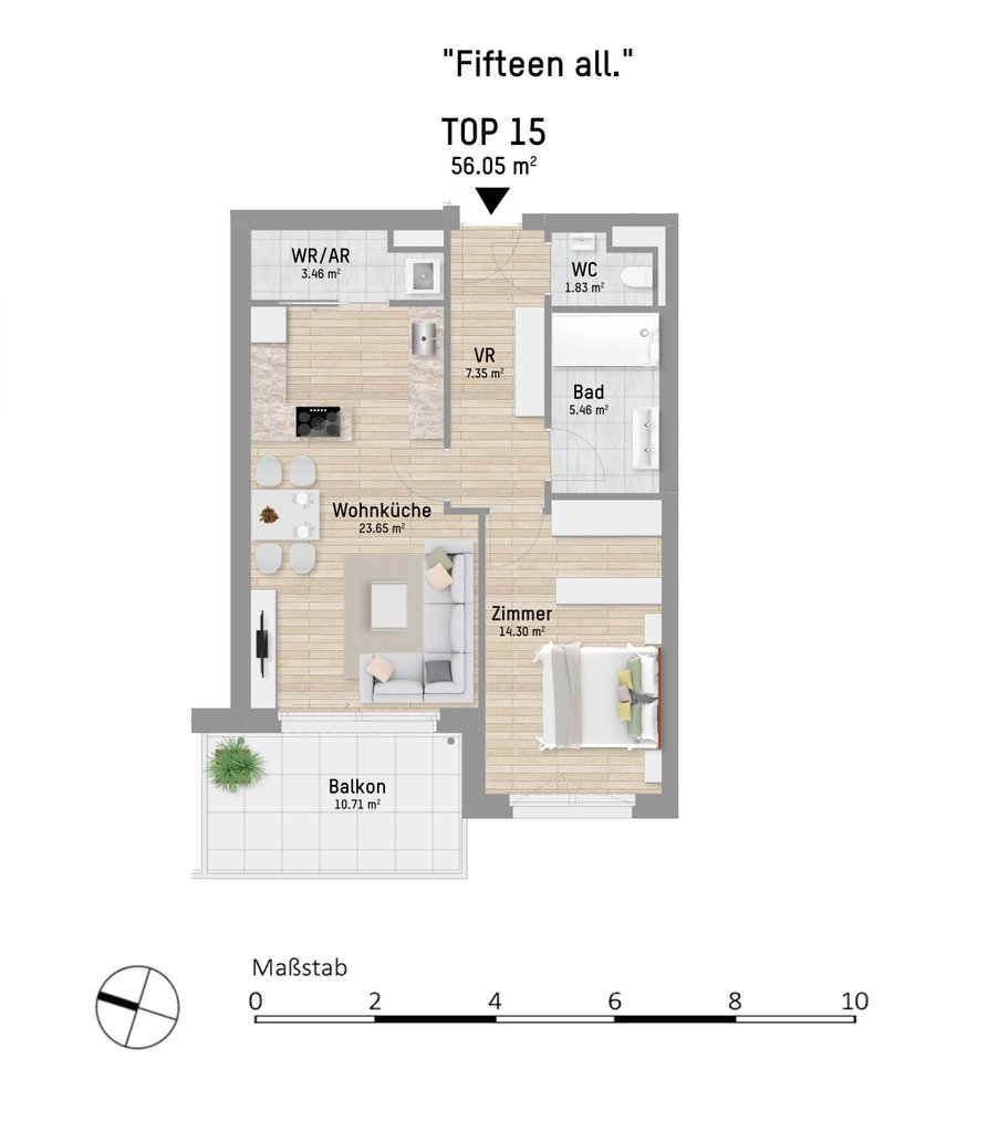Wohnungsplan von Pastorstraße 28 Top 15