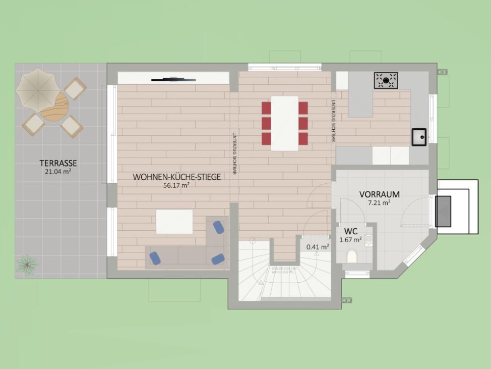 Plan Erdgeschoss von Gelbsilberweg 1 Haus 2
