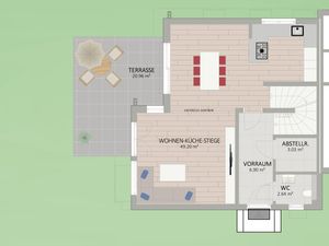 Plan Erdgeschoss von Algenweg 40 Haus 1