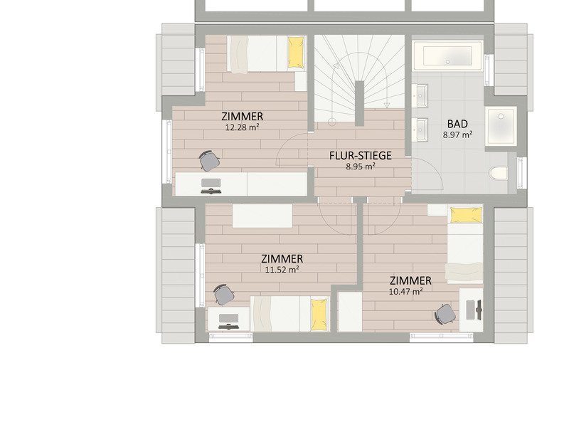 Plan Obergeschoss von Korsenweg 18
