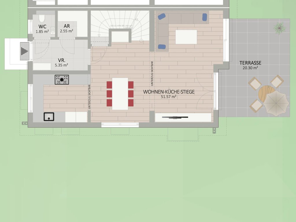 Plan Erdgeschoss von Ispergasse 45