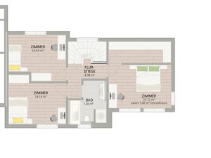 Plan Obergeschoss von Telephonweg 257 Haus 1