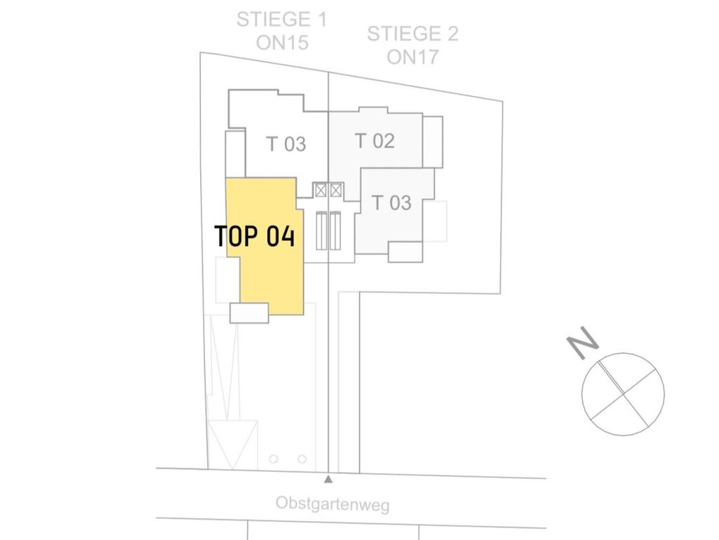 Lageplan von Obstgartenweg 15-17 Top 1.04