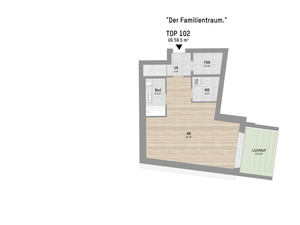 Wohnungsplan von Lobaugasse 25 Top 1.02