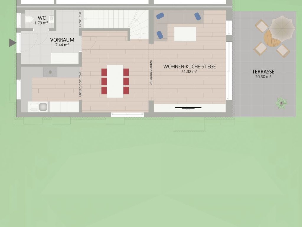 Plan Erdgeschoss von Burgkmairgasse 54 Haus 4