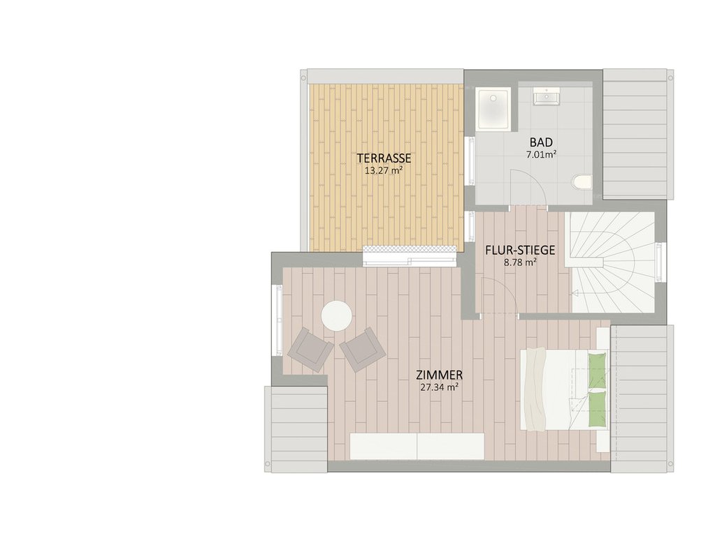 Plan Dachgeschoss von Holzgasse 123 Haus 1