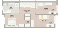 Plan Obergeschoss von Burgkmairgasse 54 Haus 4