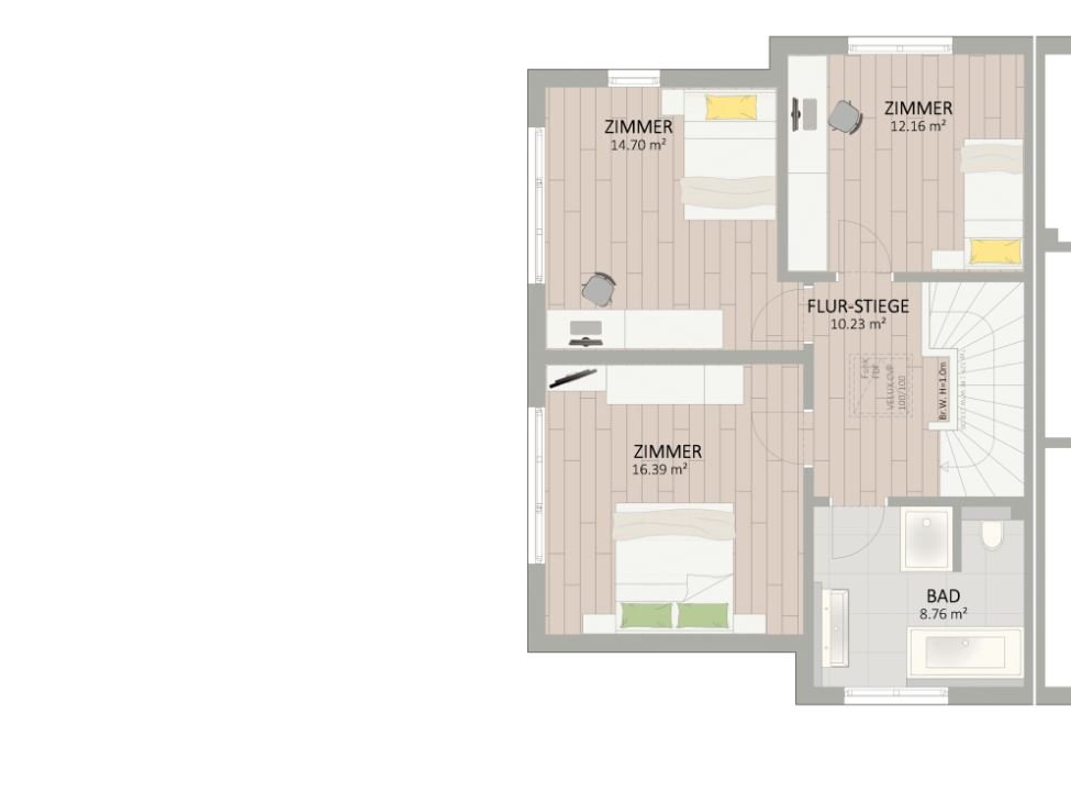 Plan Obergeschoss von Birneckergasse 50
