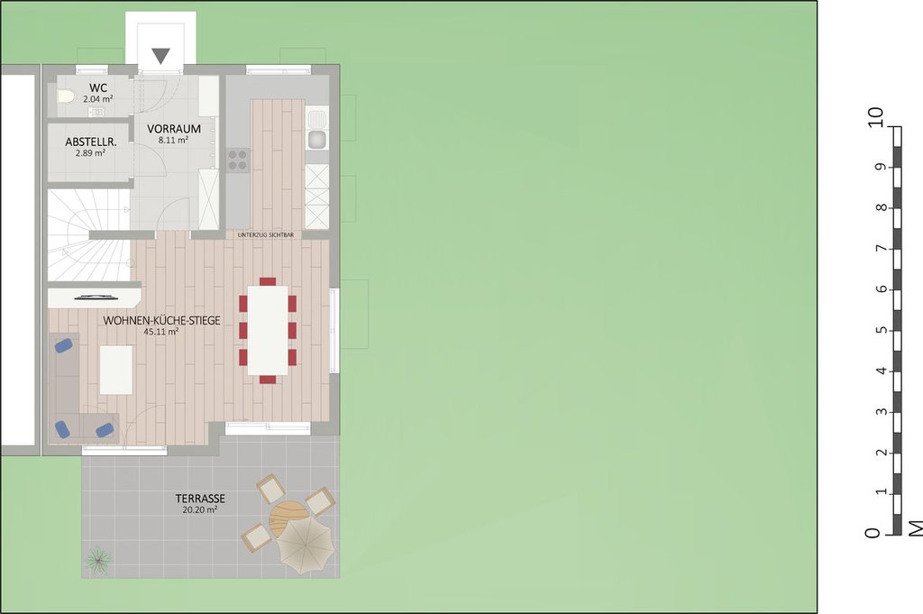 Plan Erdgeschoss von Krautackergasse 26B-28 Haus 2
