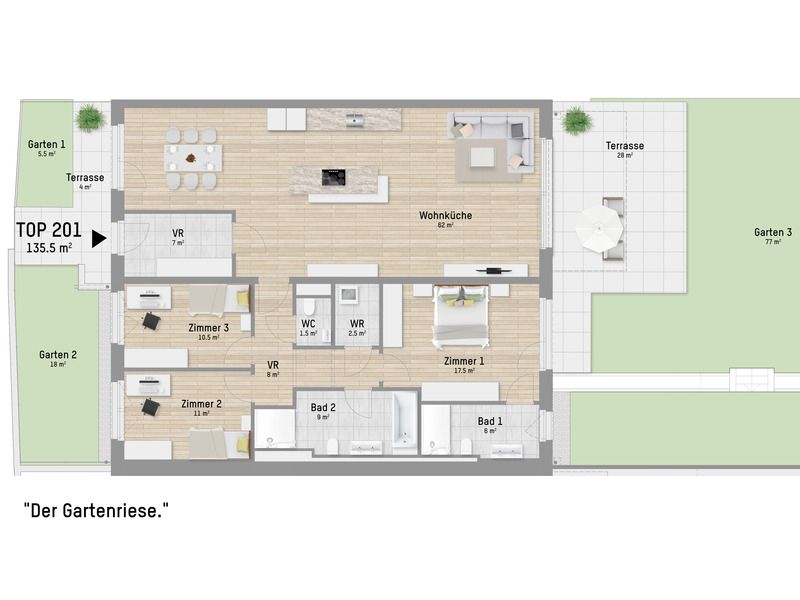 Wohnungsplan von Lobaugasse 25 Top 2.01