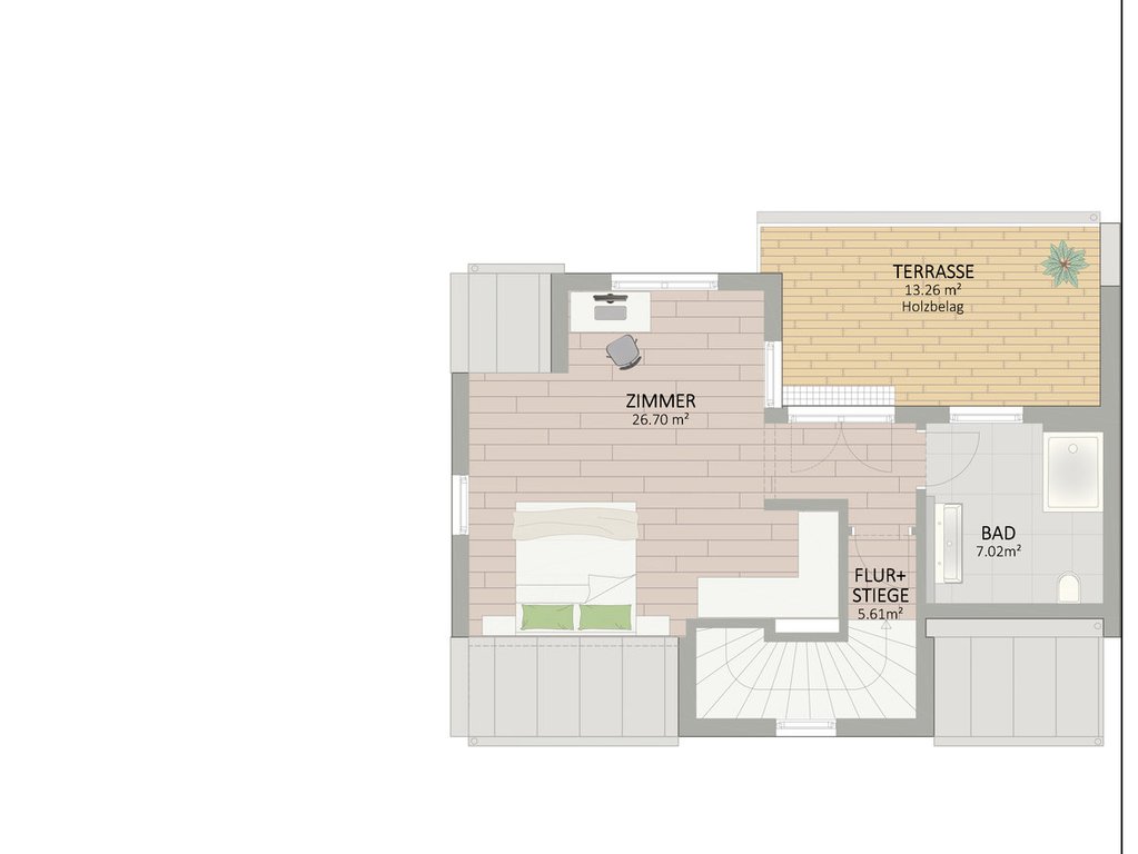 Plan Dachgeschoss von Violaweg 47 Haus 1