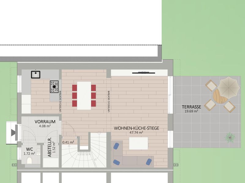 Plan Erdgeschoss von Spargelfeldstraße 202 Haus 3