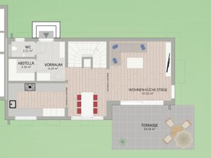 Plan Erdgeschoss von Telephonweg 257 Haus 1
