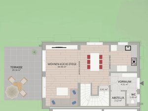 Plan Erdgeschoss von Arztgasse 52 Haus 4