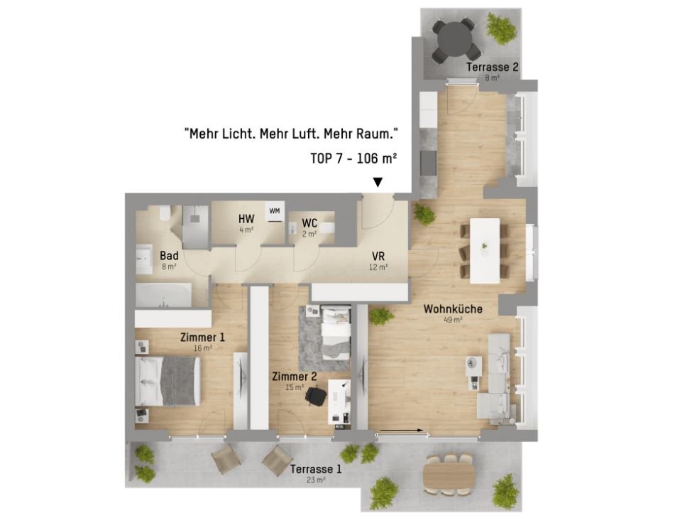 Wohnungsplan von Mühlhäufelweg 69 Top 7