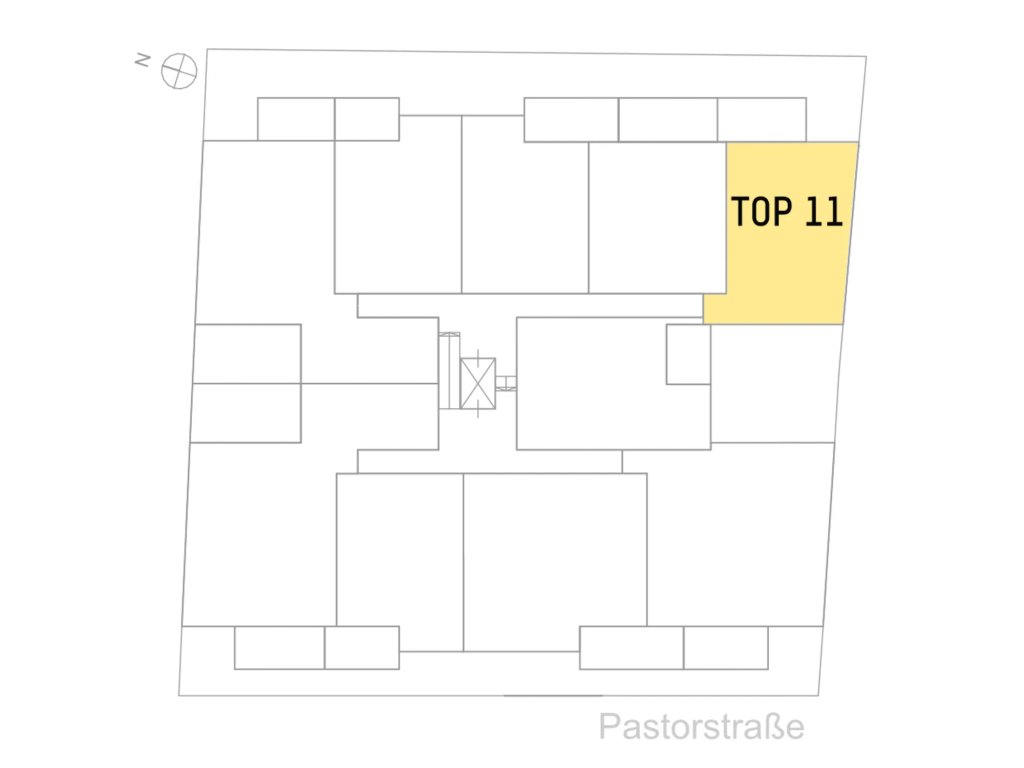 Lageplan von Pastorstraße 28 Top 11