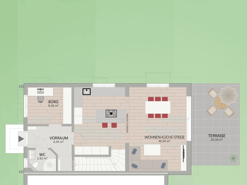 Plan Erdgeschoss von Wacholderweg 16