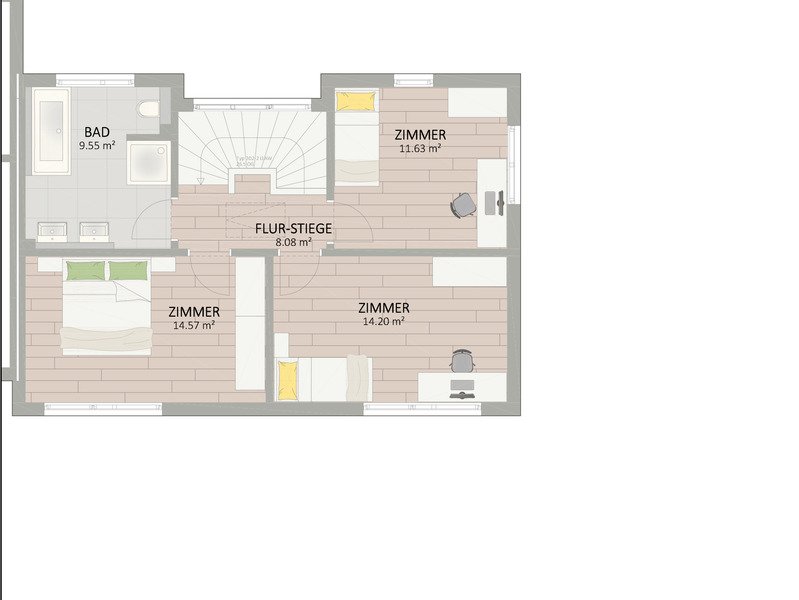Plan Obergeschoss von Möllplatz 6 Haus 3