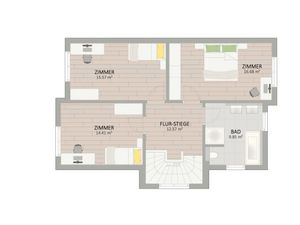 Plan Obergeschoss von Gelbsilberweg 1 Haus 2